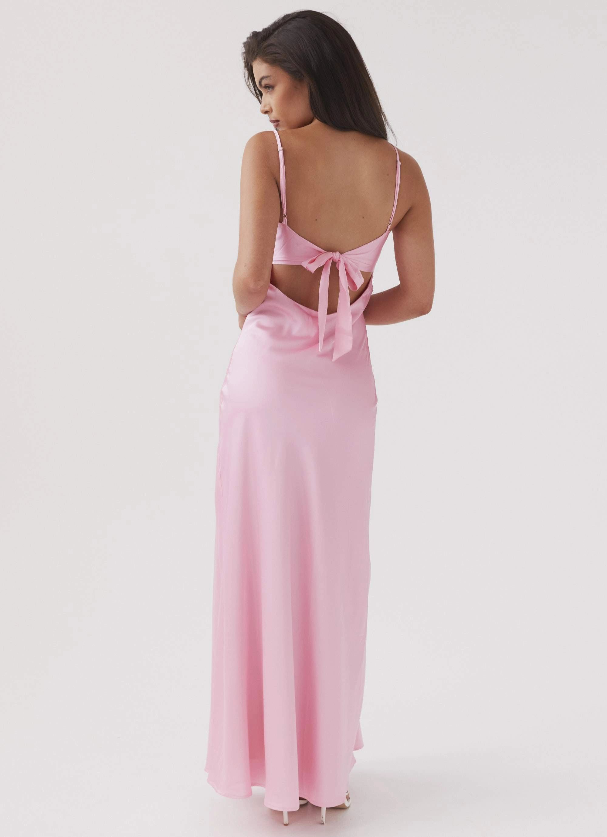 Flora Satin Maxi Dress - Candy Versatile occasion dress