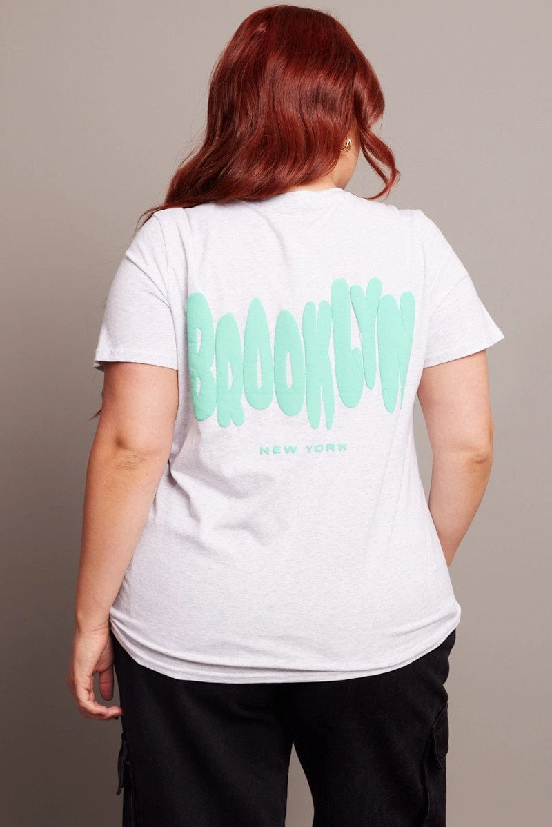 Weekend Ready Grey Graphic T-shirt Short Sleeve Crew Neck