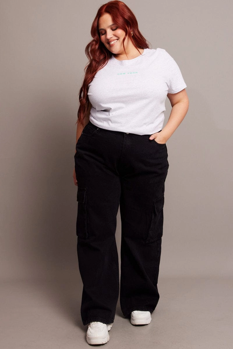 Grey Graphic T-shirt Short Sleeve Crew Neck Bold colors ZeroDistressFinish