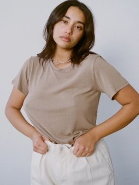 Fresh Style Trend Classic Tee, Regen Silk Noil Jersey, Tea