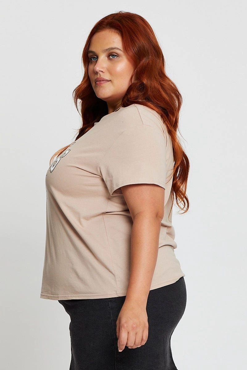 timeless Flattering Cut Pink Graphic T-shirt Calabasas Short Sleeve Cotton