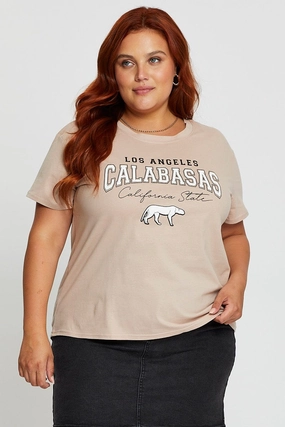 Pink Graphic T-shirt Calabasas Short Sleeve Cotton Breathable Design Wear