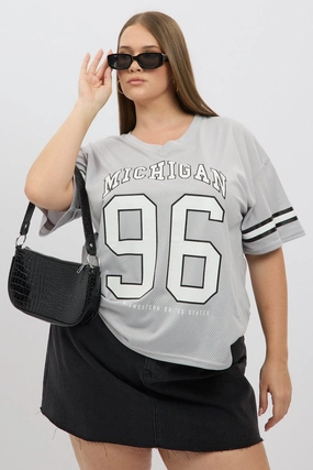 Street Comfort Style Easy Care Material Grey Graphic T Shirt Short Sleeve V Neck