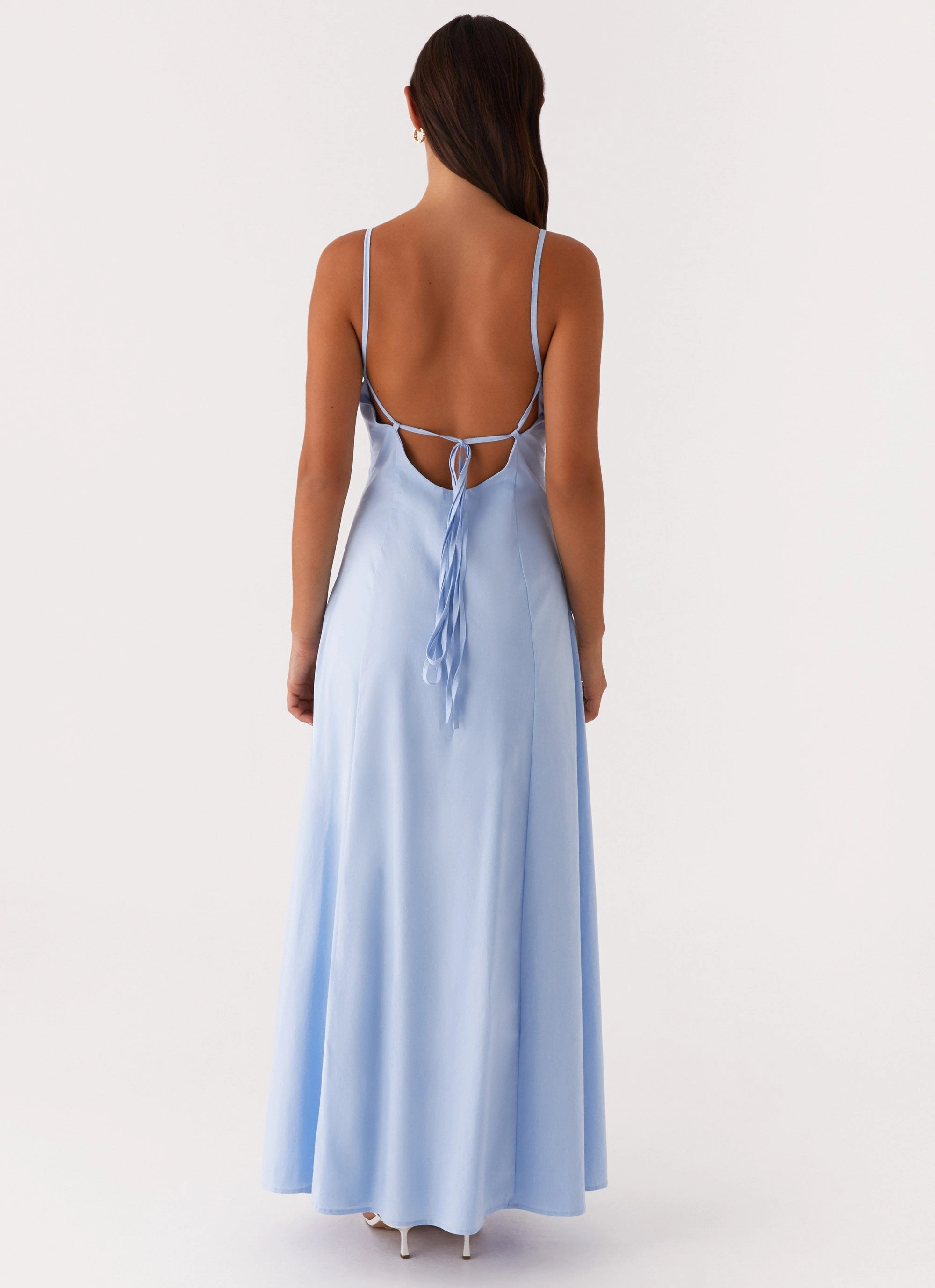 Crystal-Detail packable Clear As Day Maxi Dress - Blue