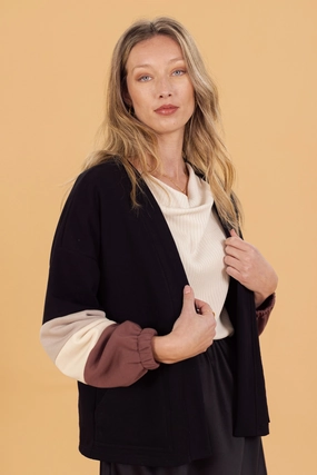Cardigan Uma Black Sporty Layers AbrasionResistantEdging