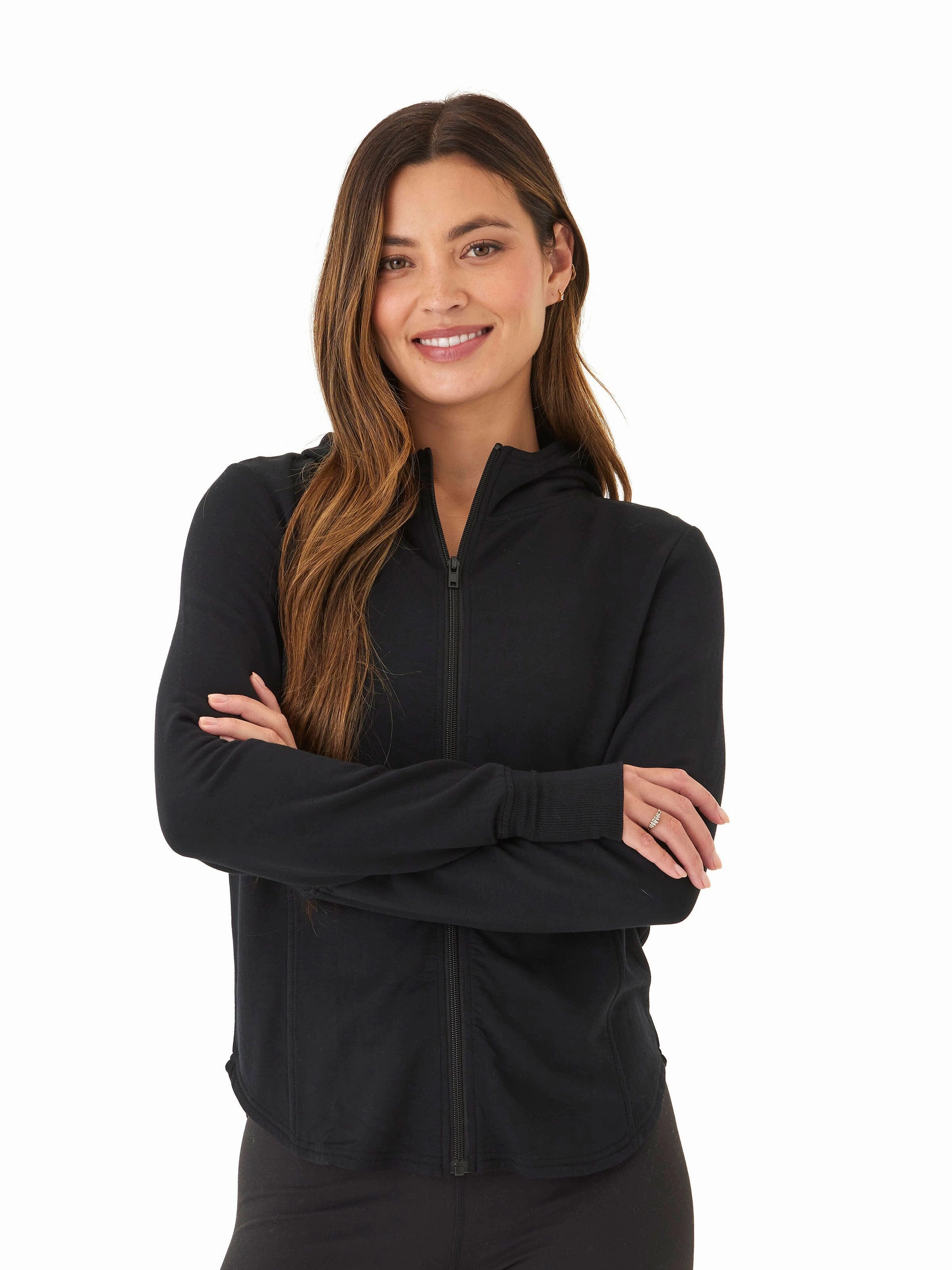 Cotton Twill Ophelia Feather Fleece Zip Hoodie