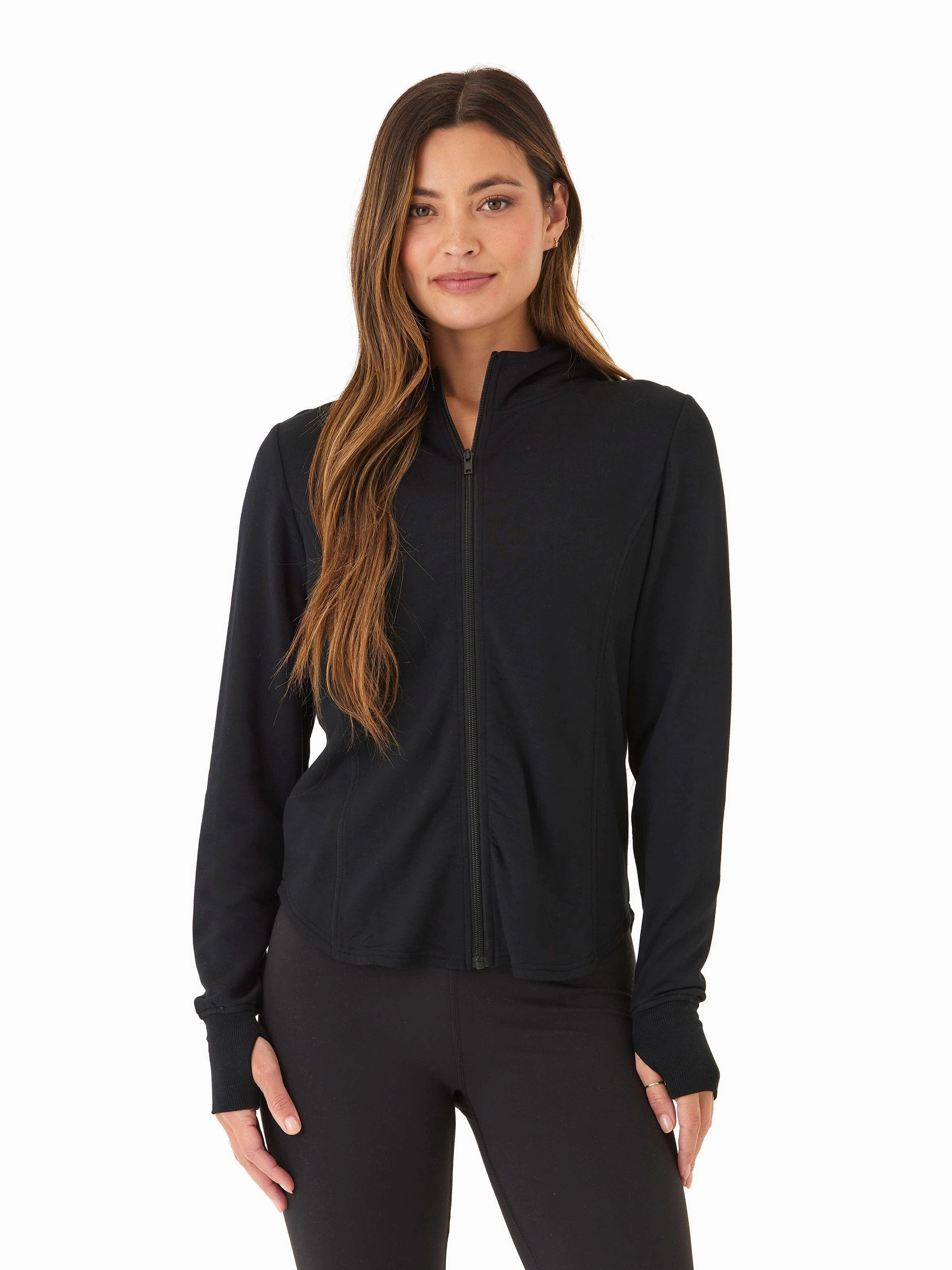 Hydrophobic Treatment WindproofDesign Ophelia Feather Fleece Zip Hoodie