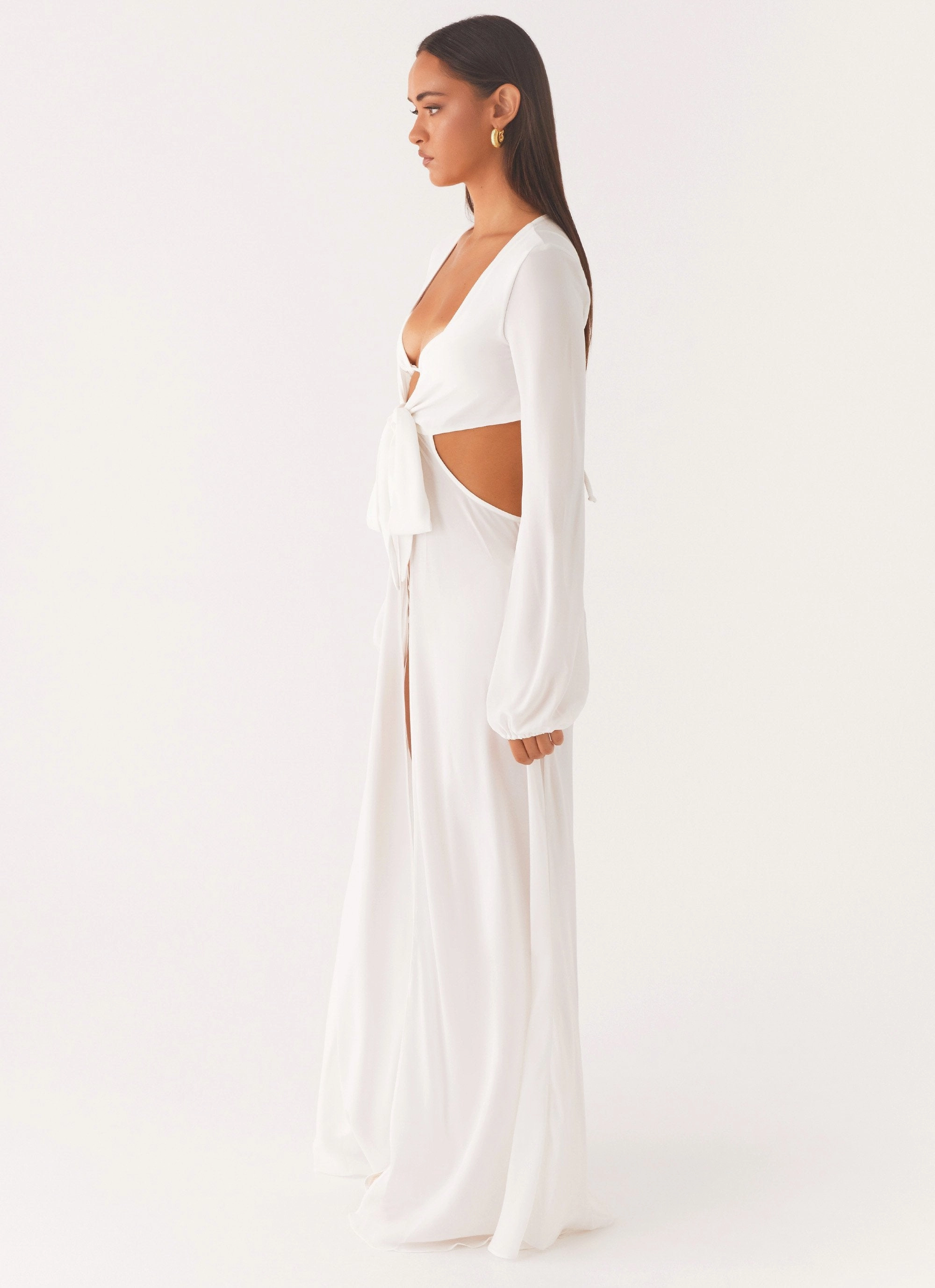 Coastal Maxi Dress - White Neutral-Shade