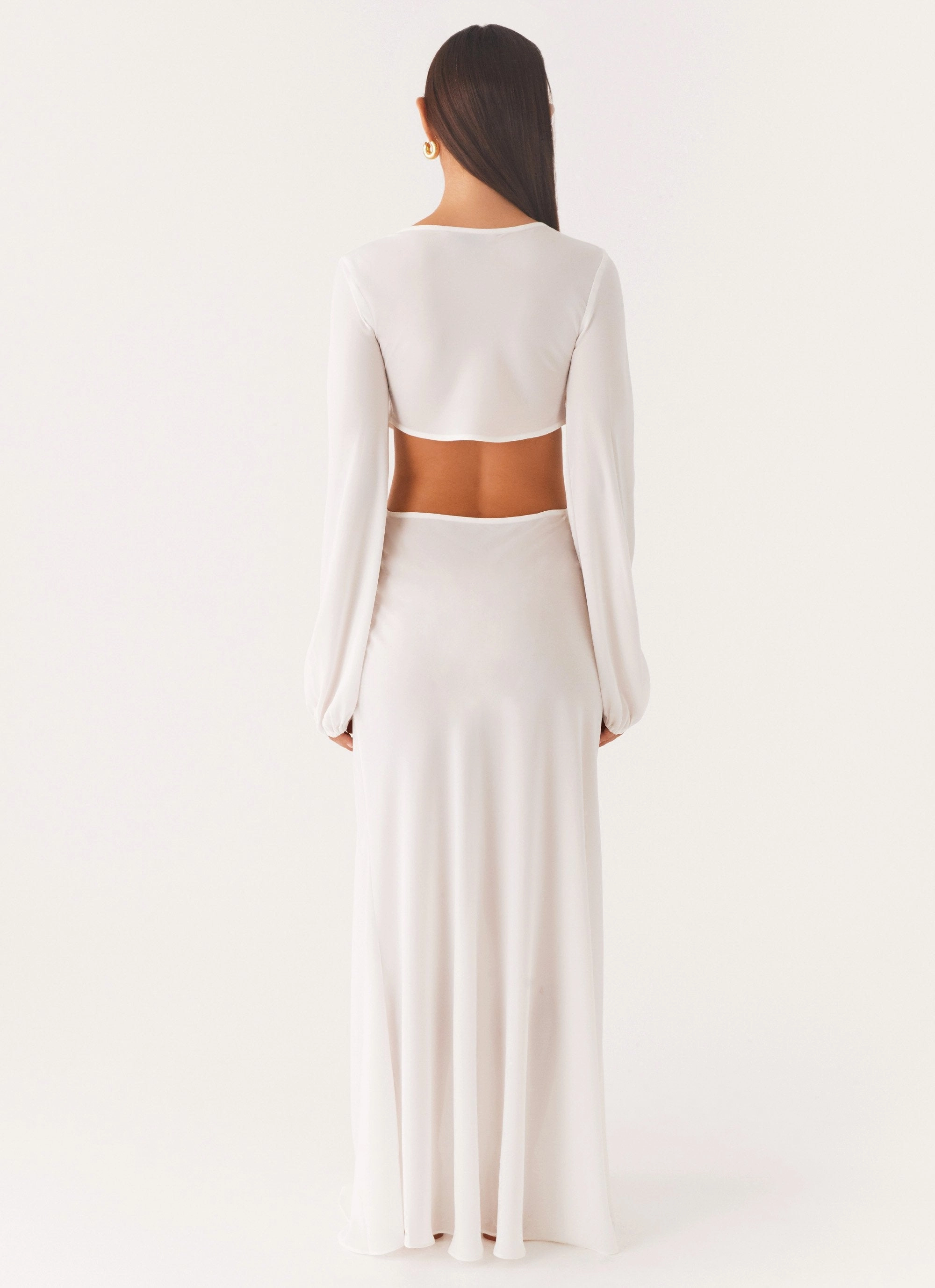 breathable-mesh Coastal Maxi Dress - White
