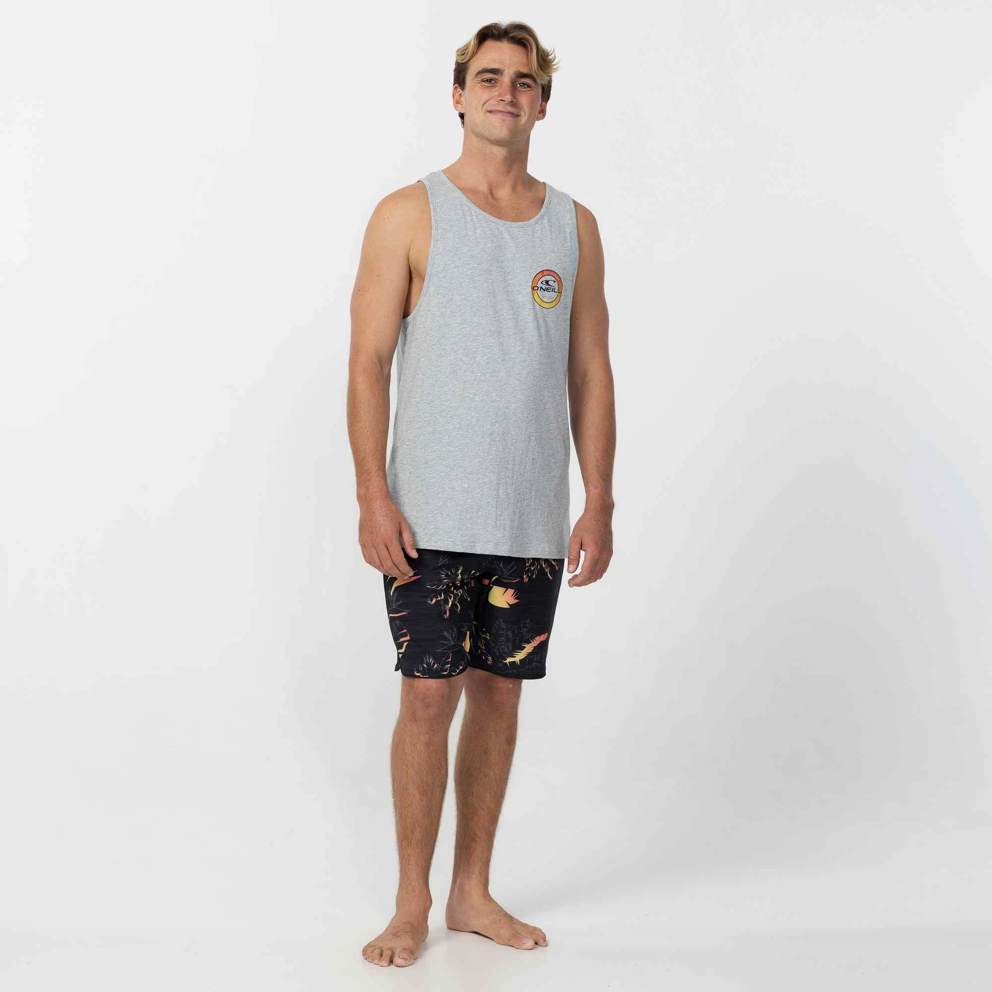 Coin Flip Singlet - Grey Marle Fashionable Ease Simple and Light