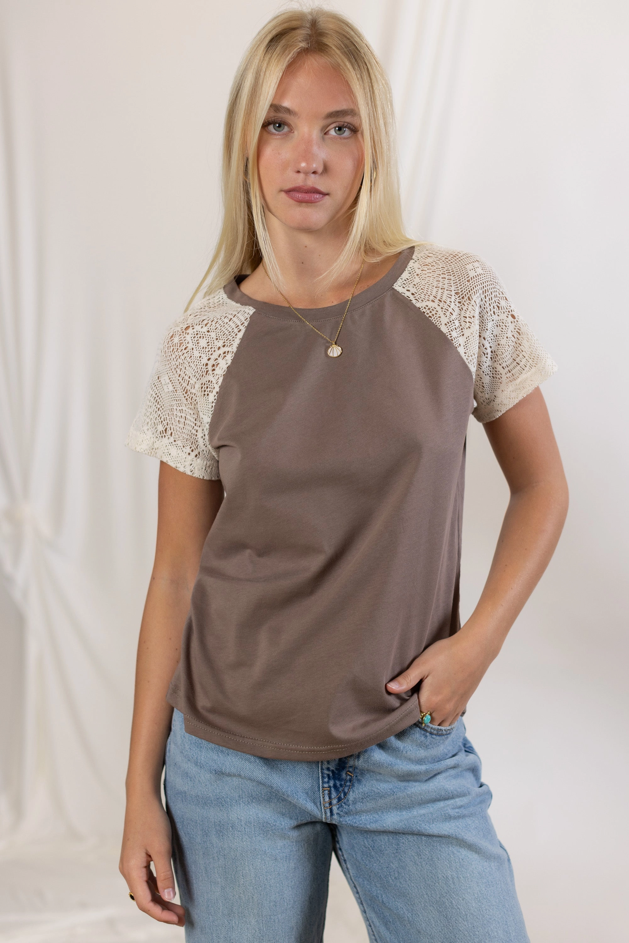 VNeckReinforcement Top Alex Chocolate