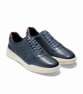 Cole Haan Men's Grand Crosscourt Modern Perforated Sneaker - Peacoat/British Tan Bright Hike light texture