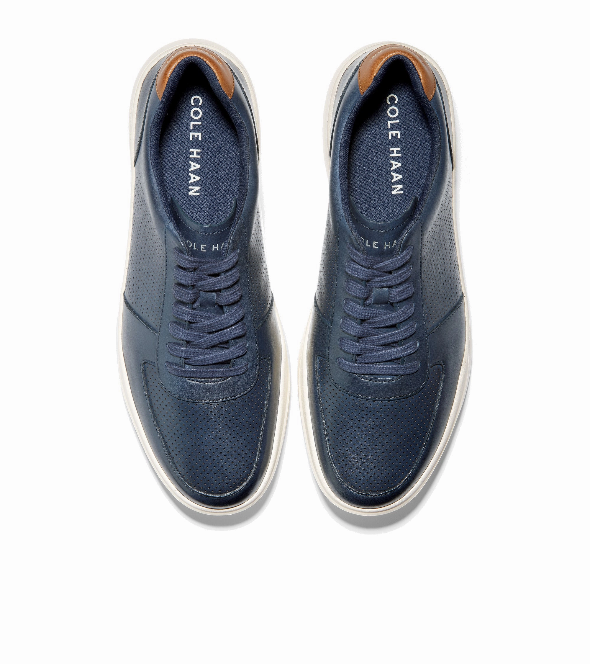 Cole Haan Men's Grand Crosscourt Modern Perforated Sneaker - Peacoat/British Tan Quiet Footprint