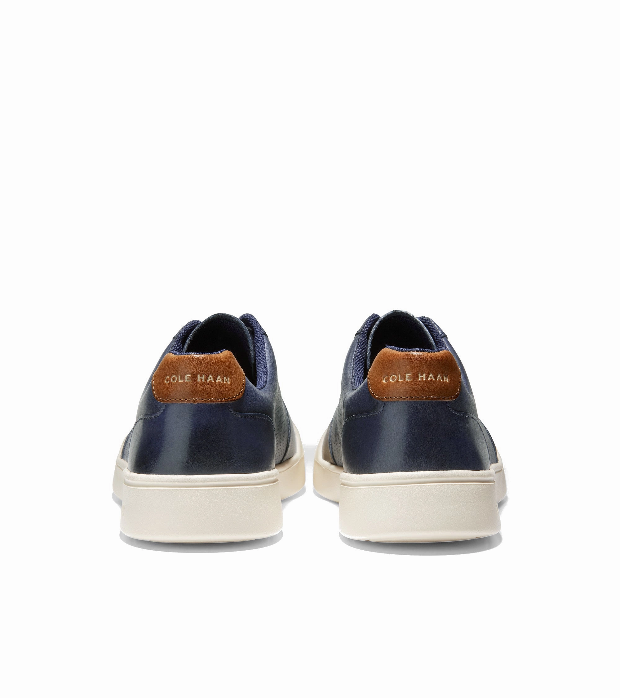 Cole Haan Men's Grand Crosscourt Modern Perforated Sneaker - Peacoat/British Tan Plain look Breath Zone