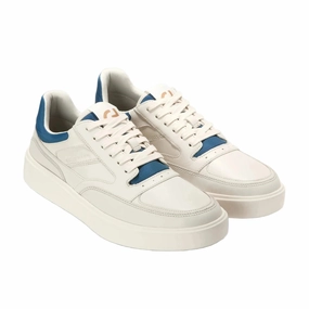 Outdoor Errands Ultra Breathable Cole Haan Men's Grand Crosscourt Traveler Setshot Sneakers - Ivory/Dark Blue