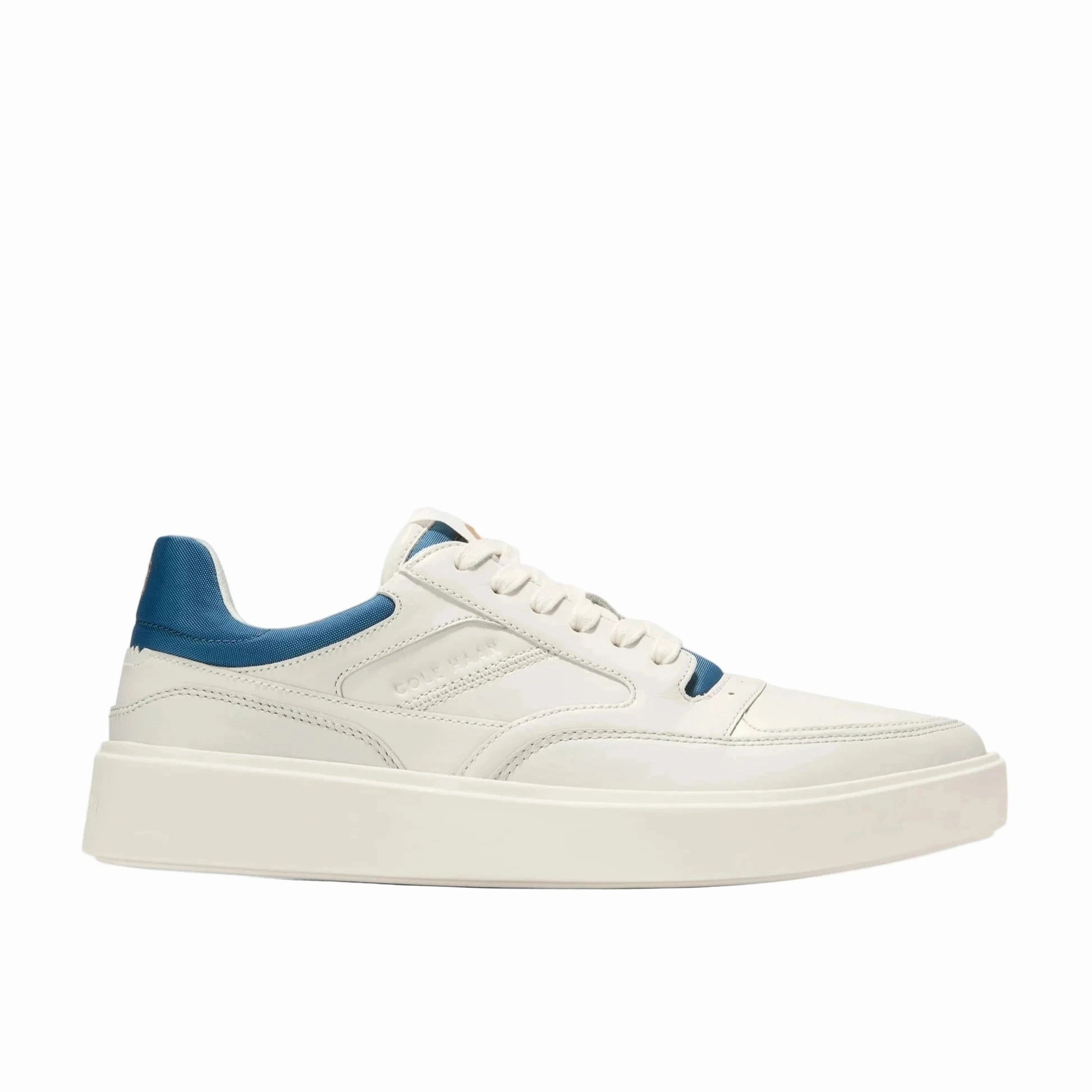 Casual Elegance Weather Resistant Finish Cole Haan Men's Grand Crosscourt Traveler Setshot Sneakers - Ivory/Dark Blue