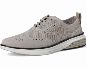 Cole Haan Men's Grand Hurrion Stitchlite Wing Tip Oxford - Grey Balanced Fit Neutral Style