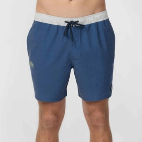 OG Solid Scallop Volley 16" Beach Short - Vintage Indigo Chafe Resistant Lining semi-formal look