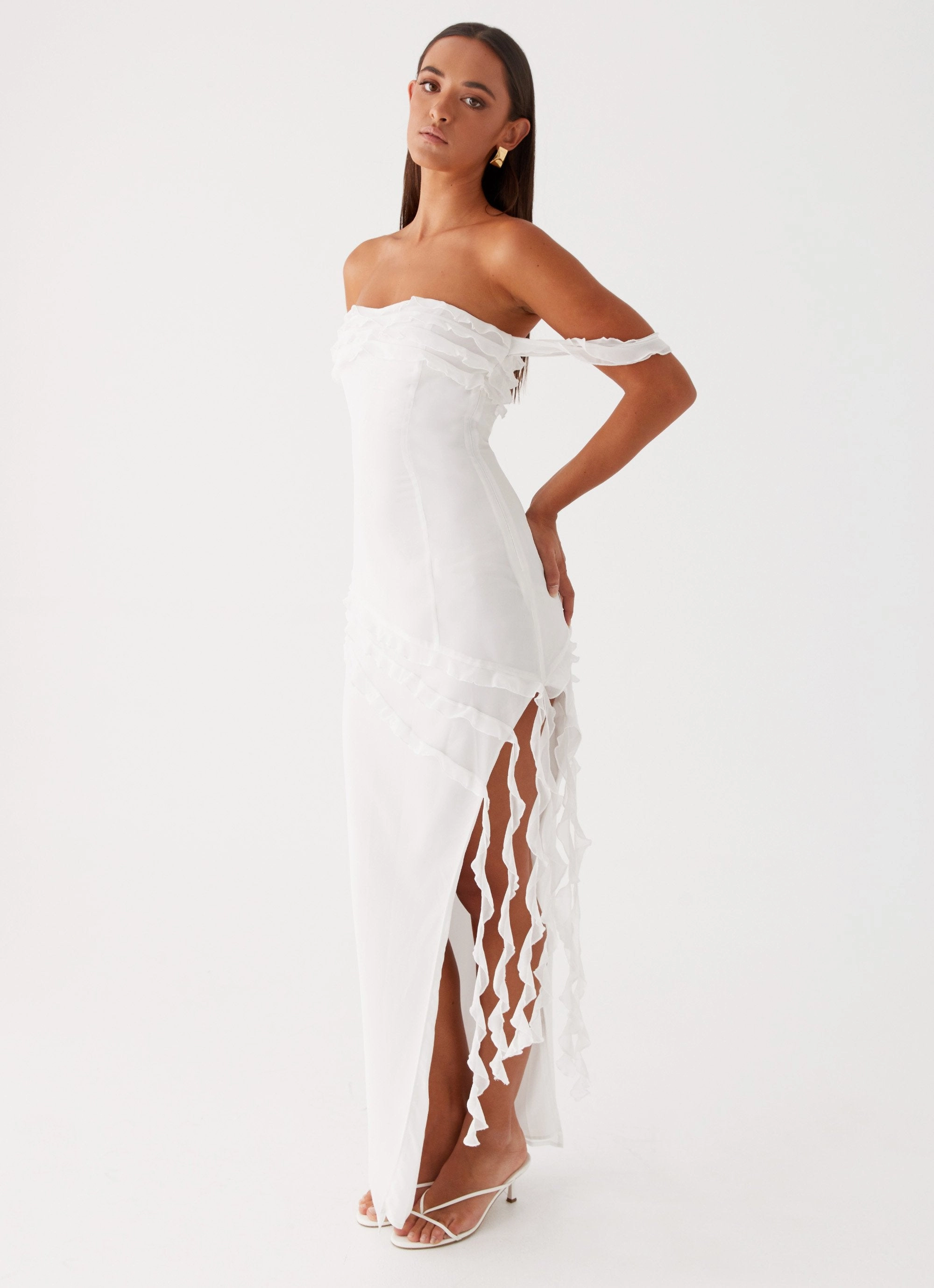 Alaska Maxi Dress - White Flexible Fit Smart Look