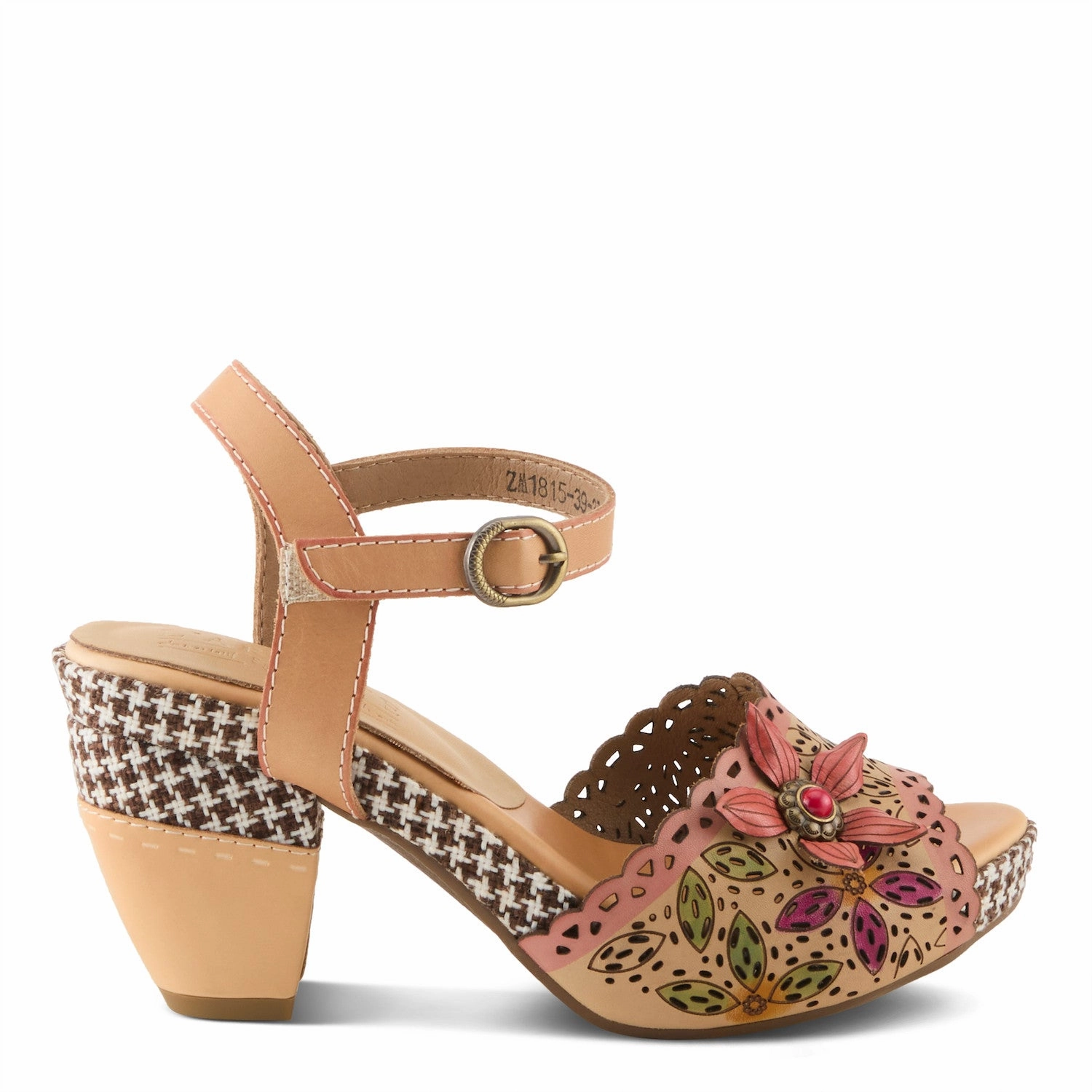 L'Artiste by Spring Step Women's Miabella Hand Painted Heeled Peep-Toe Sandals - Beige Multi Zero Break In Period