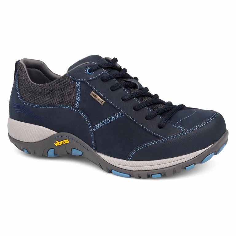 LeatherMaterial Cafe Style Dansko Women's Paisley Waterproof Sneaker (Wide) - Navy