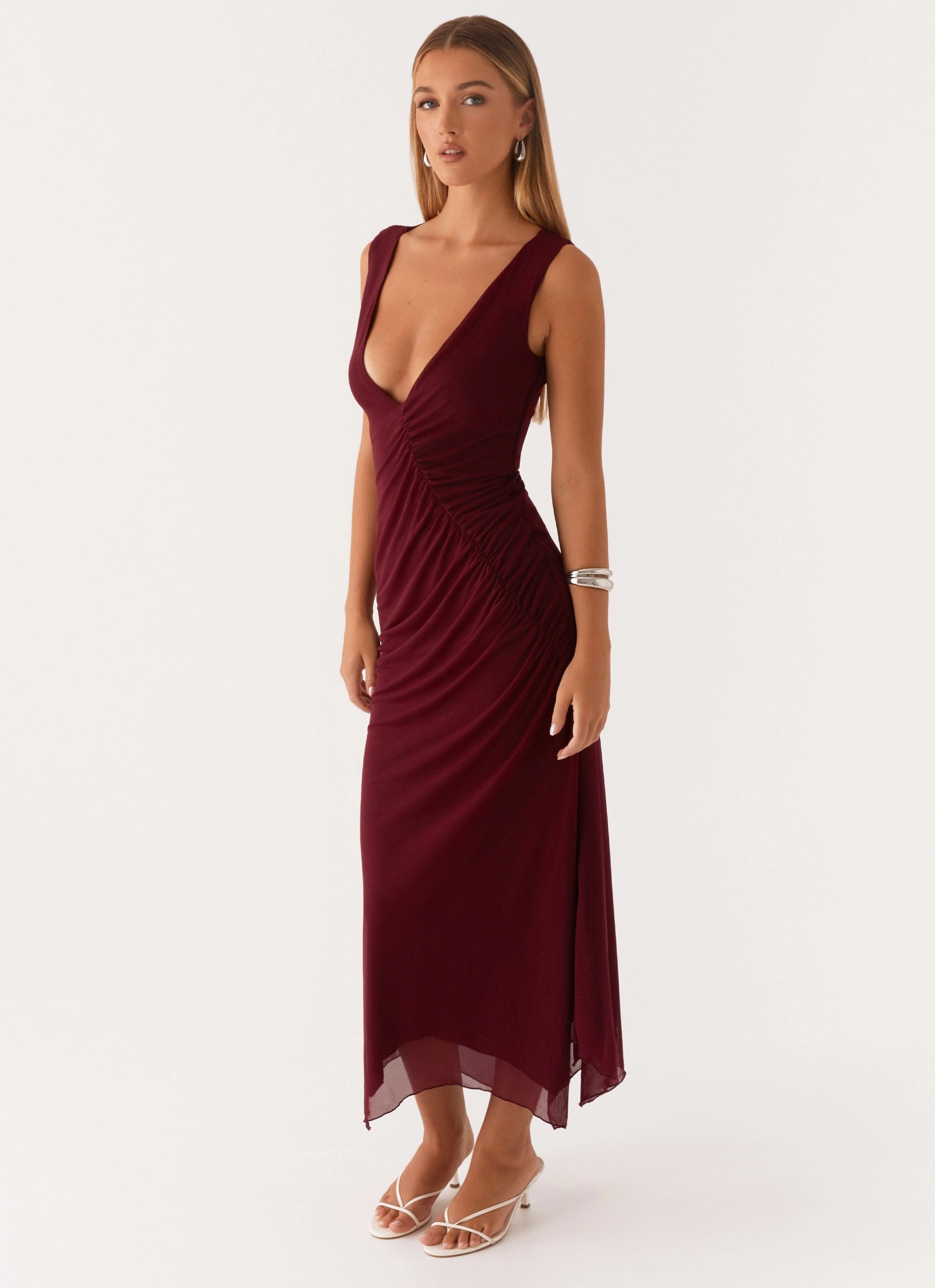 Murphy Maxi Dress - Deep Maroon Sporty Comfort