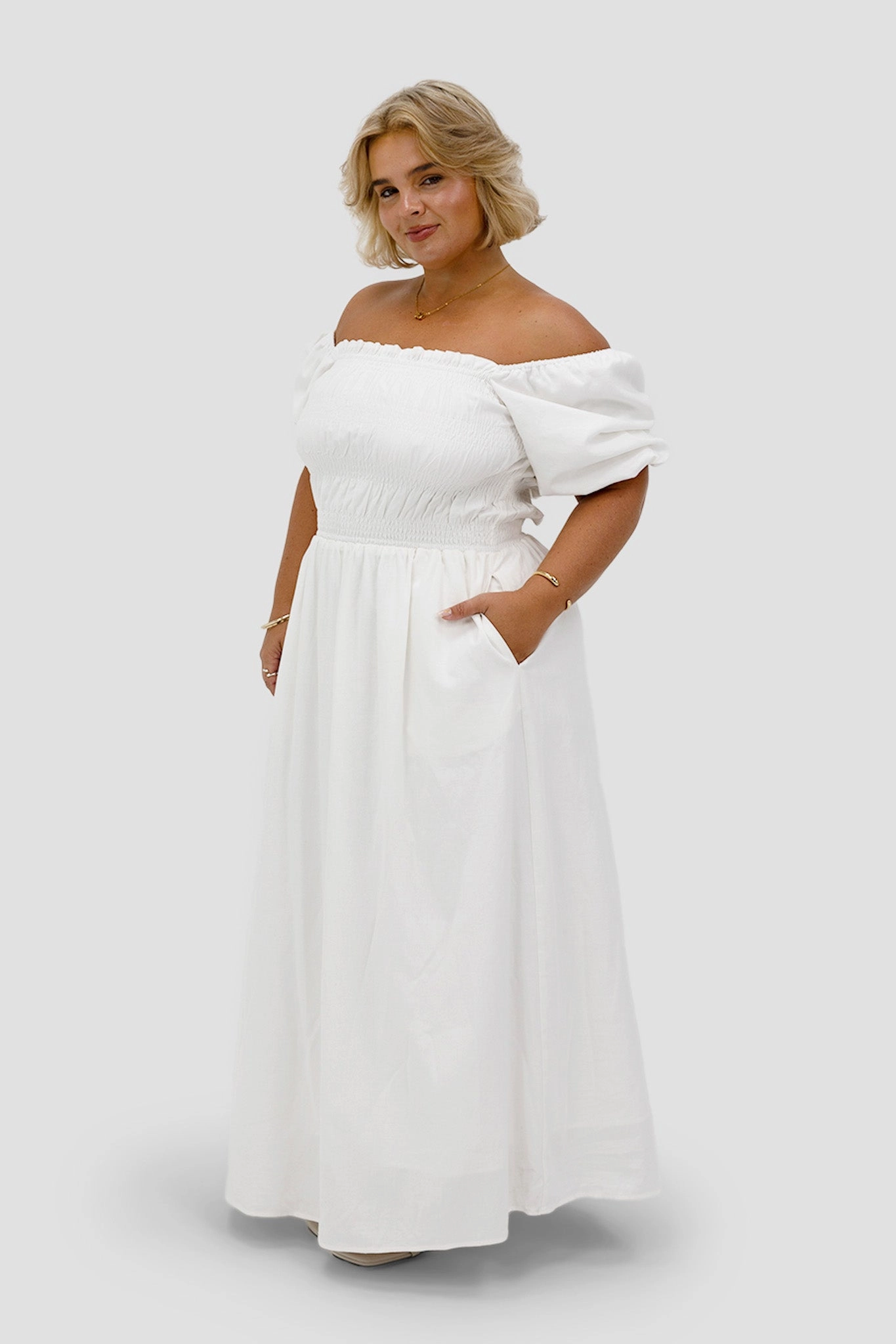 Soft Waist ISMAE MAXI DRESS WHITE