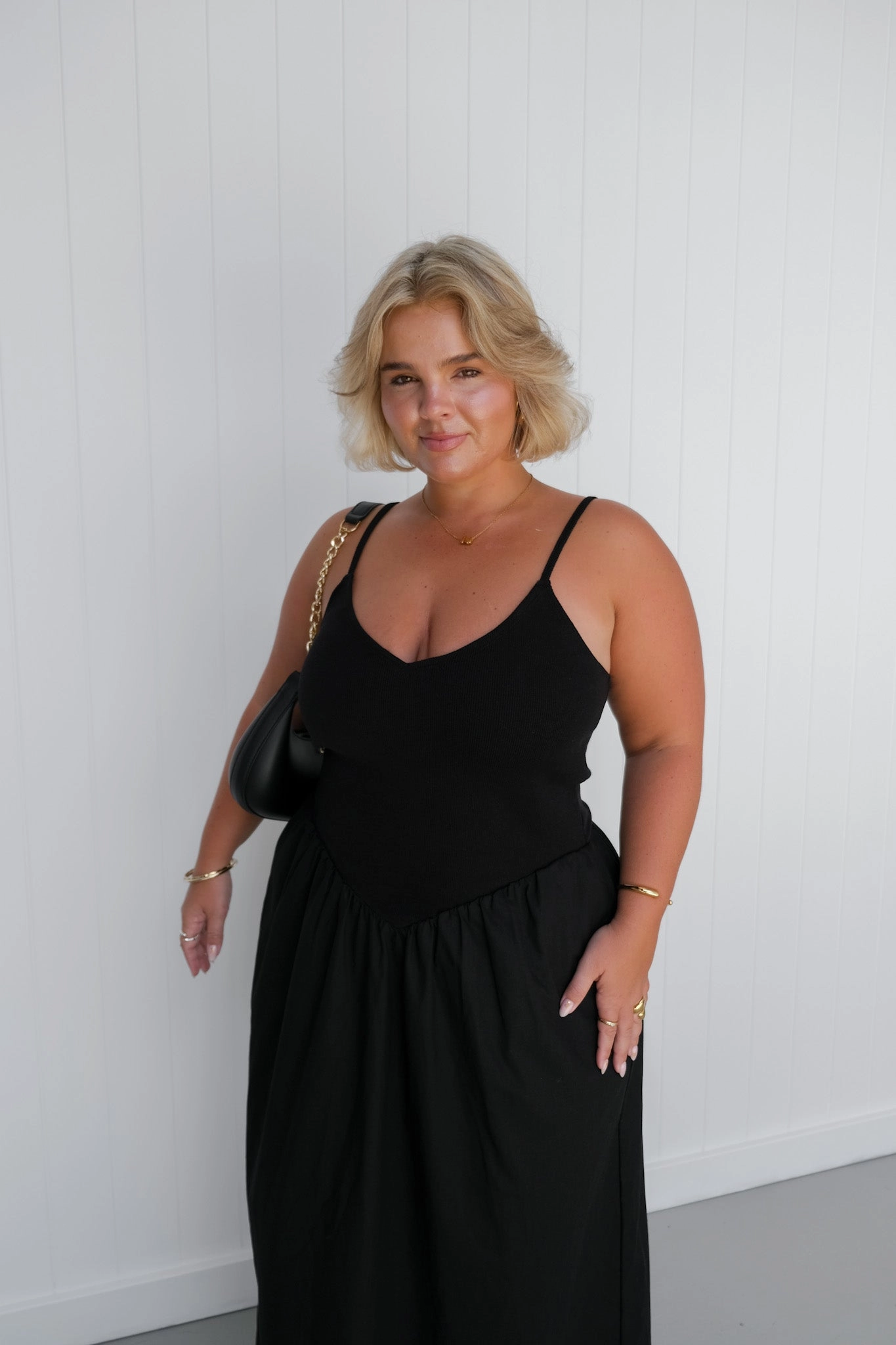 Perfect Cut Peplum-Style YARA DRESS BLACK