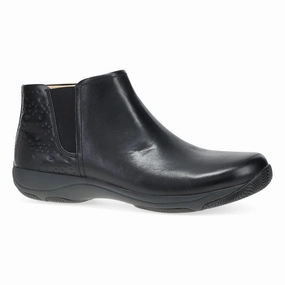 Dansko Women's Sherry Boots - Black Waxy Burnished Cushioned Step Weekend Wanderer