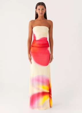 Comfortable Layer Iroha Strapless Maxi Dress - Frangipani Yellow
