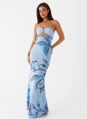 Art Spirit Tropicana Maxi Dress - Blue Floral