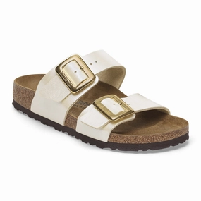 Slip In Fashion-Forward Design Birkenstock Women's Sydney Birko-Flor Luxe Sandal - Graceful Pearl White