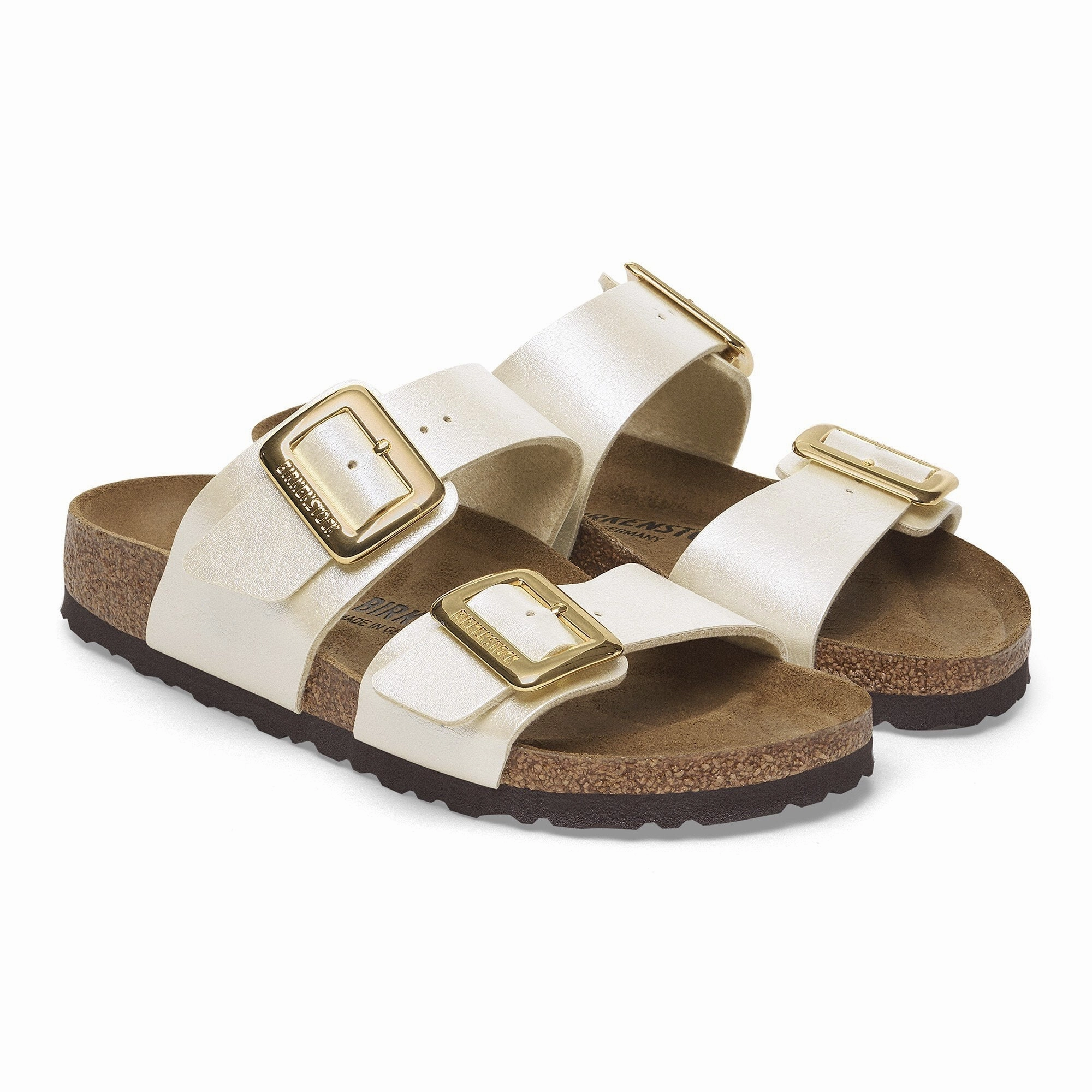 clean design Birkenstock Women's Sydney Birko-Flor Luxe Sandal - Graceful Pearl White
