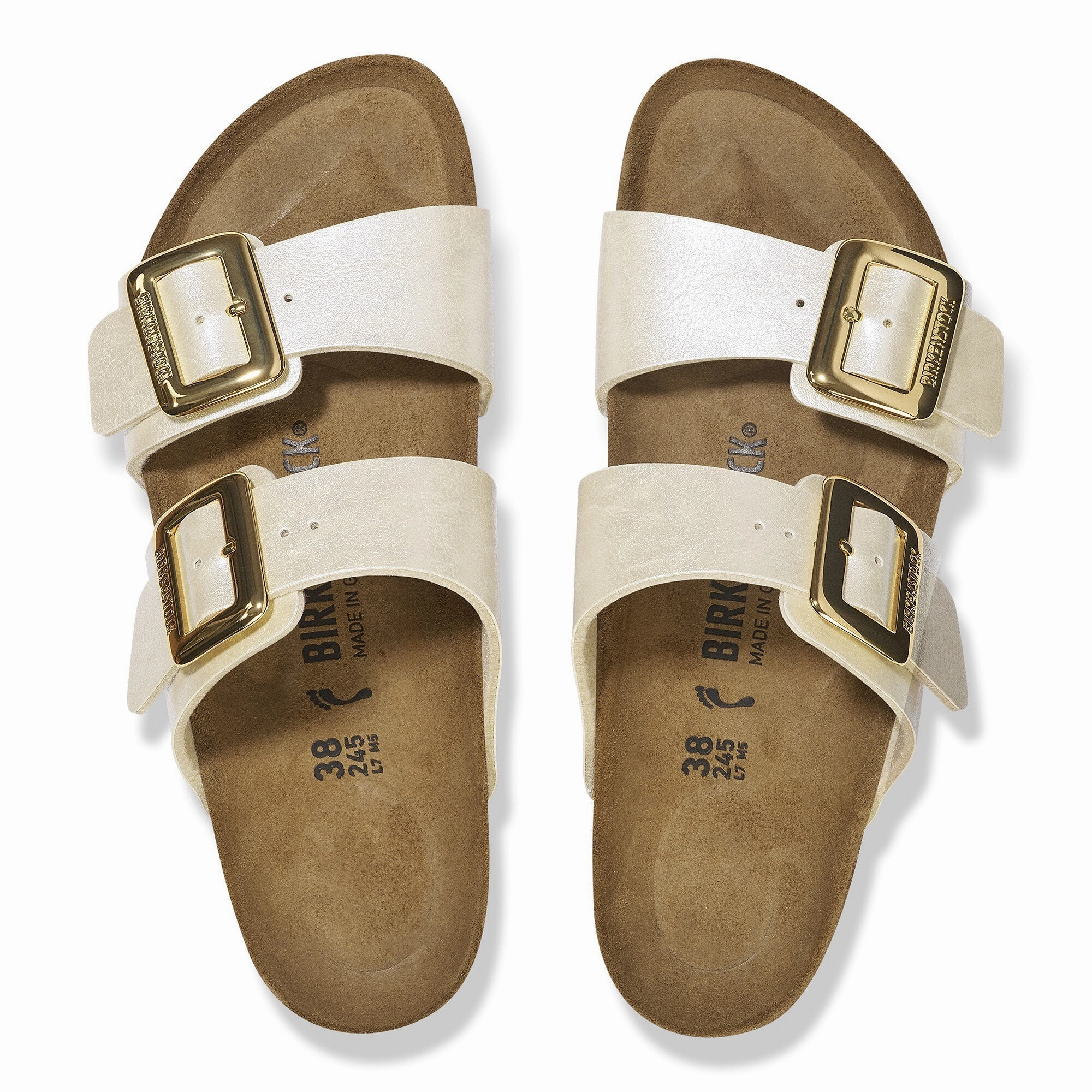 Back Help Slip On Birkenstock Women's Sydney Birko-Flor Luxe Sandal - Graceful Pearl White
