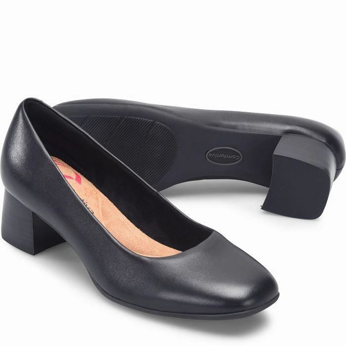 Shade Step Comfortiva Women's Peach Slip-On Dress Pump - Black