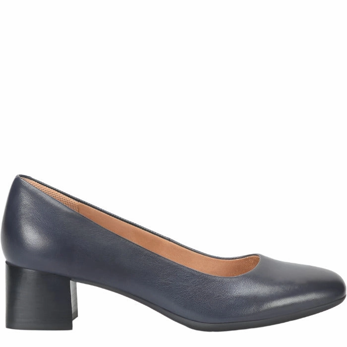 Comfortiva Women's Peach Slip-On Dress Pump - Navy Bold Detail