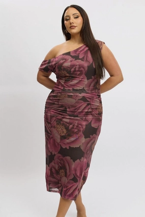 Floral design Night Out Multi Floral One Shoulder Asymmetric Dress