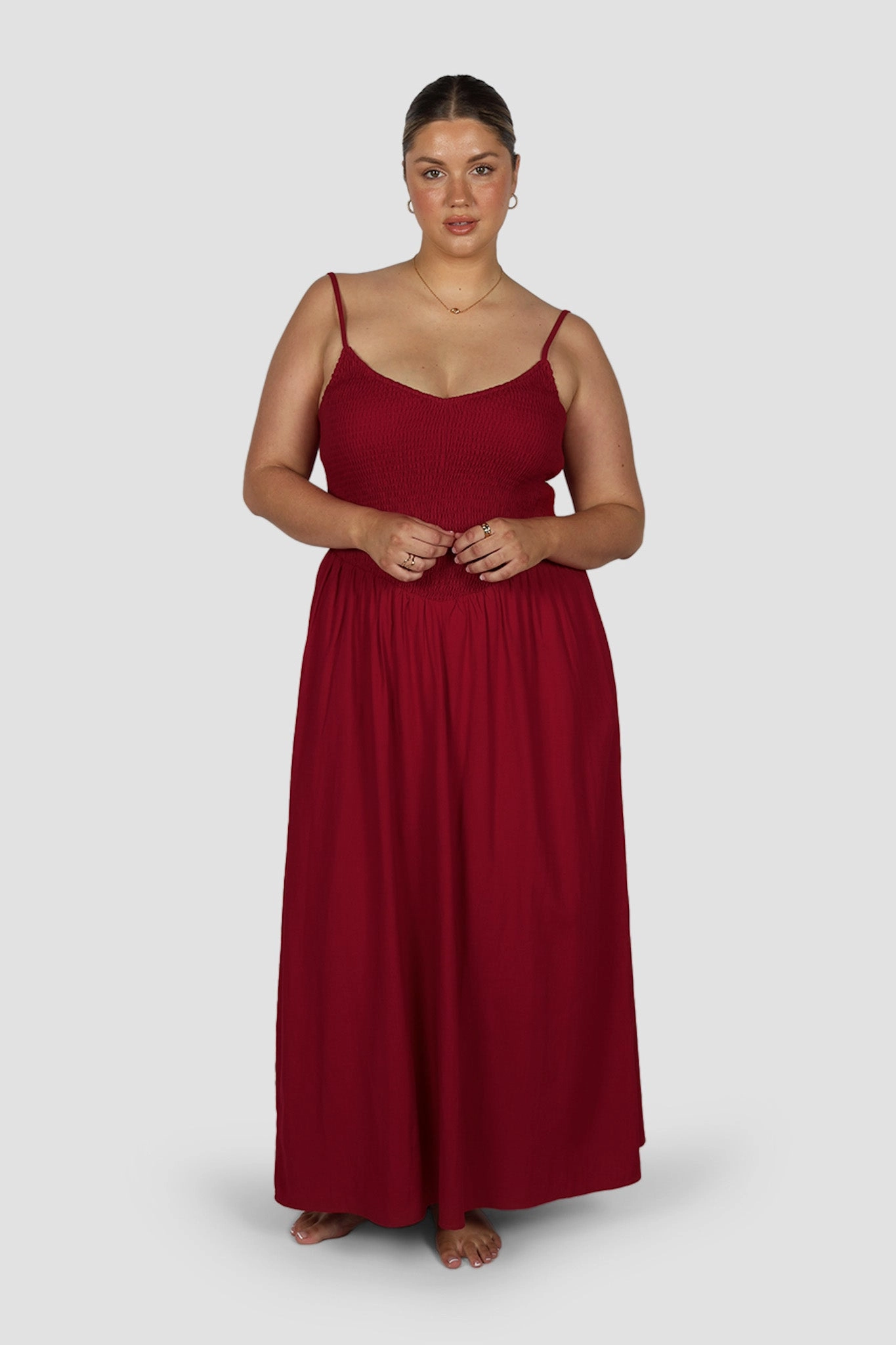 YARA DRESS RED Beadwork