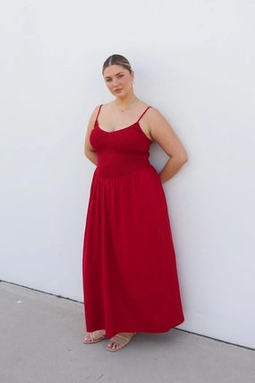 Minimal Harmony Tailored Piece YARA DRESS RED