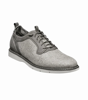 Stacy Adams Men's Scanlan Plain Toe Elastic Lace Up - Gray Multi Gentle Step Clean Shape