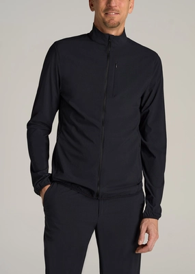 Tall Men's Softshell Jacket for Outdoor Training in Black Easy Fit Piece
