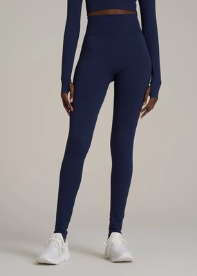 Squat Proof Fitness Lover Winter Sports Mesh Panel Compression Training Leggings for Tall Women in Regal Blue