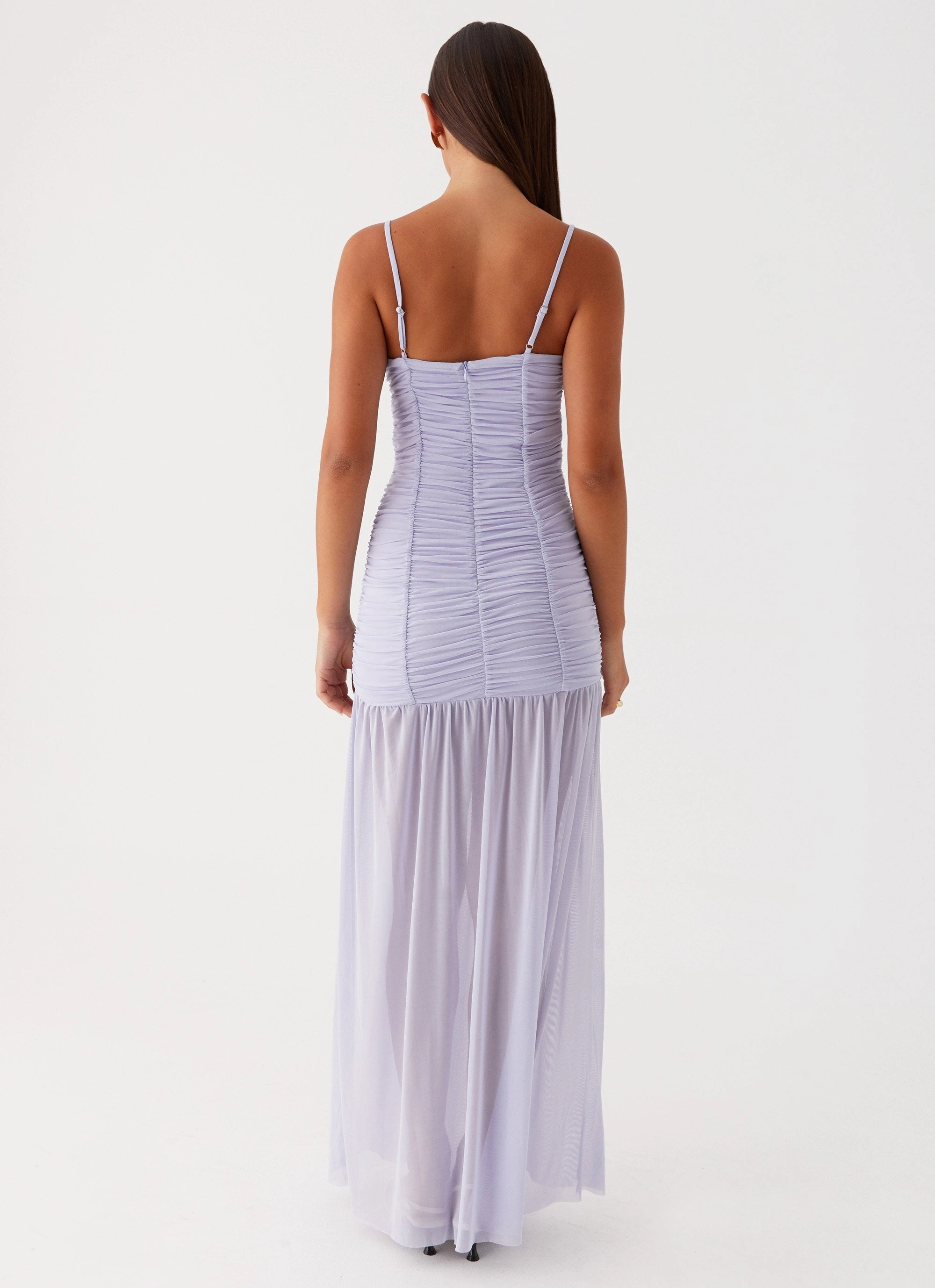 Soft Volume Versatile Layering Constance Mesh Maxi Dress - Lavender