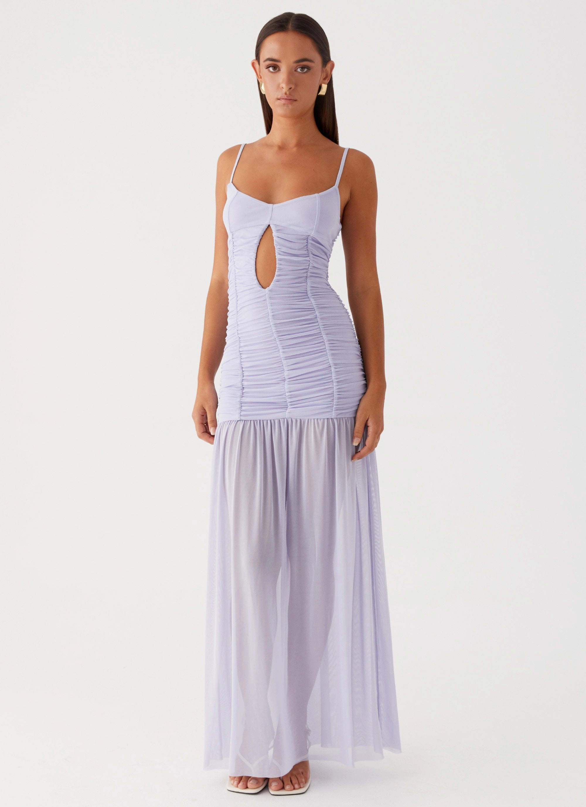 Refined Cut Constance Mesh Maxi Dress - Lavender