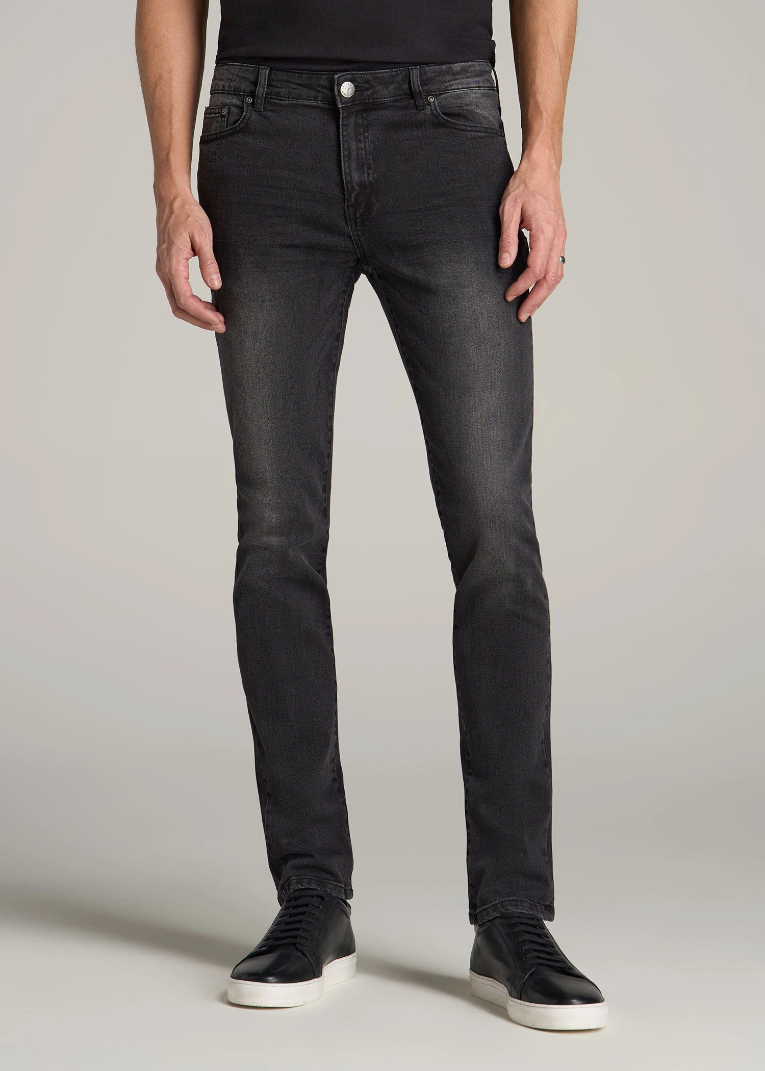 Dylan Slim Fit Jeans for Tall Men in Dark Smoke Basic Style