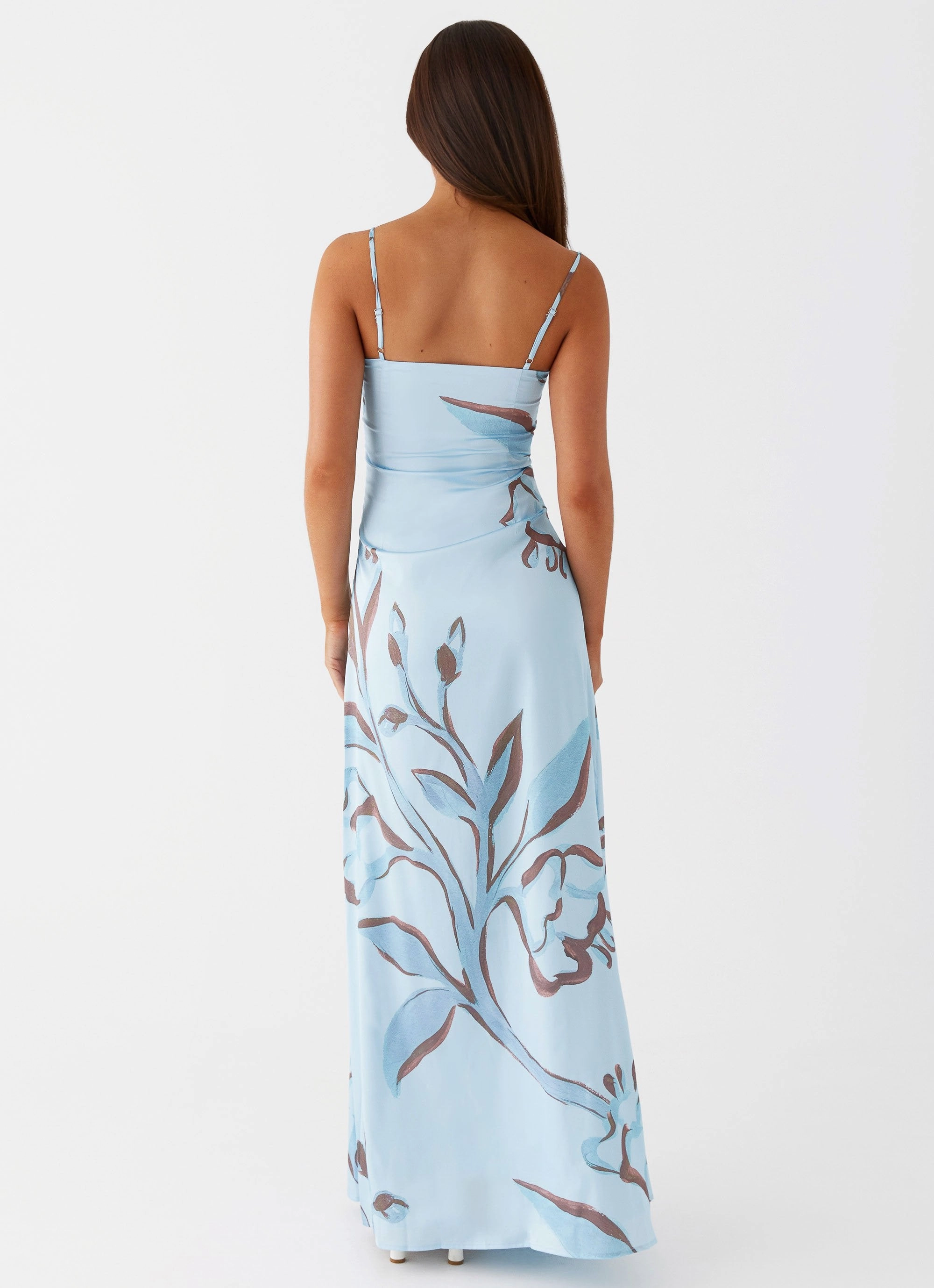 Aster Bloom Maxi Dress - Blue Floral Vibe Style