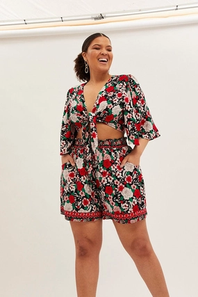 Youth fashion Multi Boho Elastic Waist Shorts