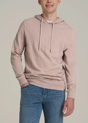 product marbled pattern absorbent Sunwashed Slub Pullover Men's Tall Hoodie in Desert Rose