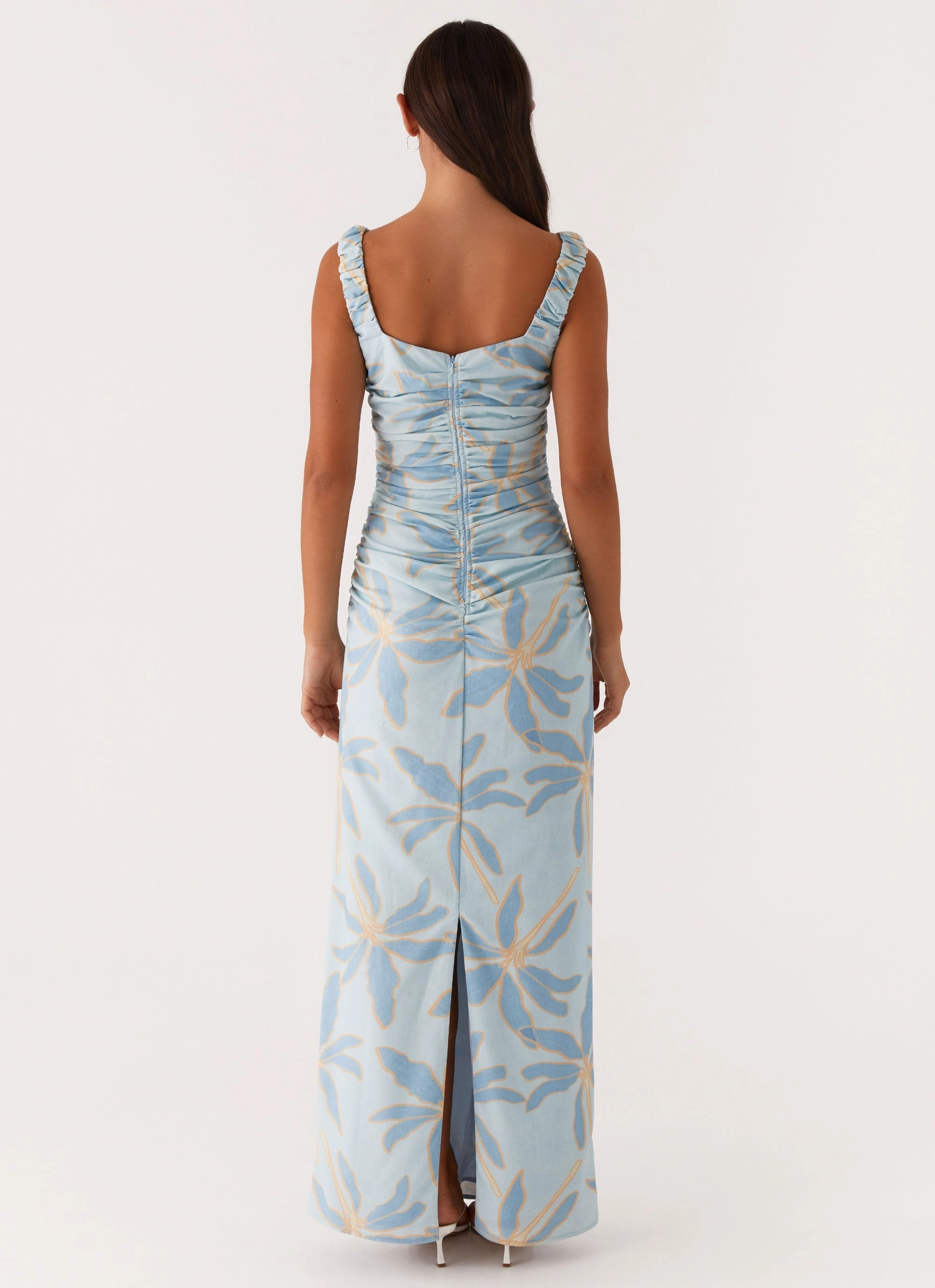 Cosmic Love Ruched Maxi Dress - Opulent Blue Comfort Layer Coastal Soft