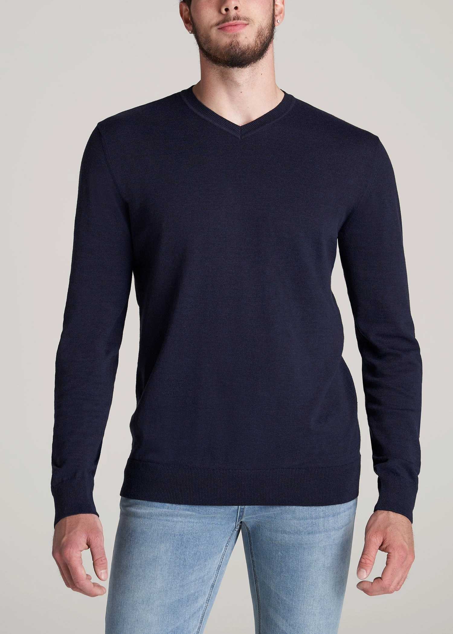 Everyday V-Neck Tall Men's Sweater in Patriot Blue Cozy And Stylish product duck cloth ruggedness